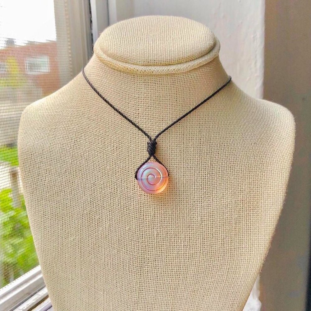 Pink Aura Spiral Shell Necklace/Choker